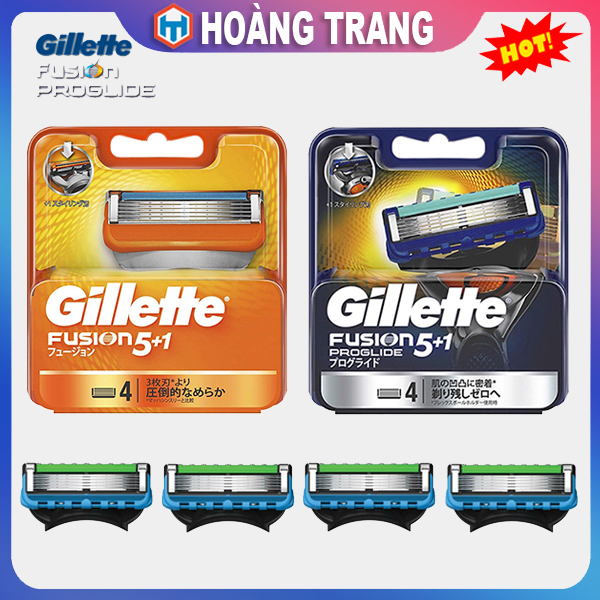 Hộp 4 lưỡi dao cạo râu Gillette Fusion Proglide 5 Nhật Bản dùng cho tất cả các dòng dao cạo Gillette Fusion