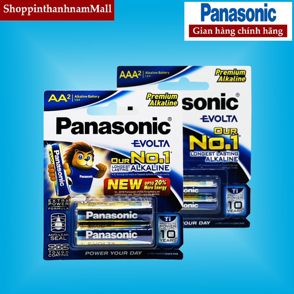 Pin panasonic evolta aa , aaa cao cấp vỉ 2 viên chính hãng - dòng pin alkaline tốt nhất