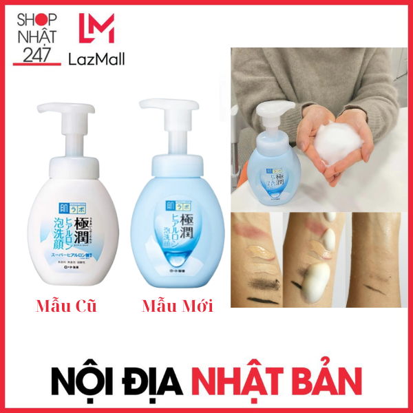 Sữa rửa mặt tạo bọt dưỡng ẩm Hadalabo Gokujun Hyaluronic 160mL Nội Địa Nhật Bản
