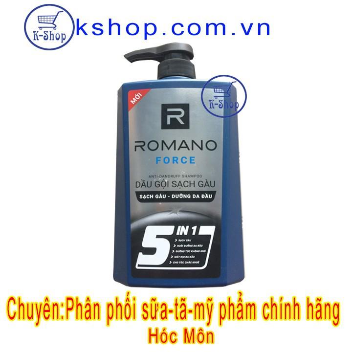 Dầu gội romano force sạch gàu - dưỡng da đầu 5 in 1 650g