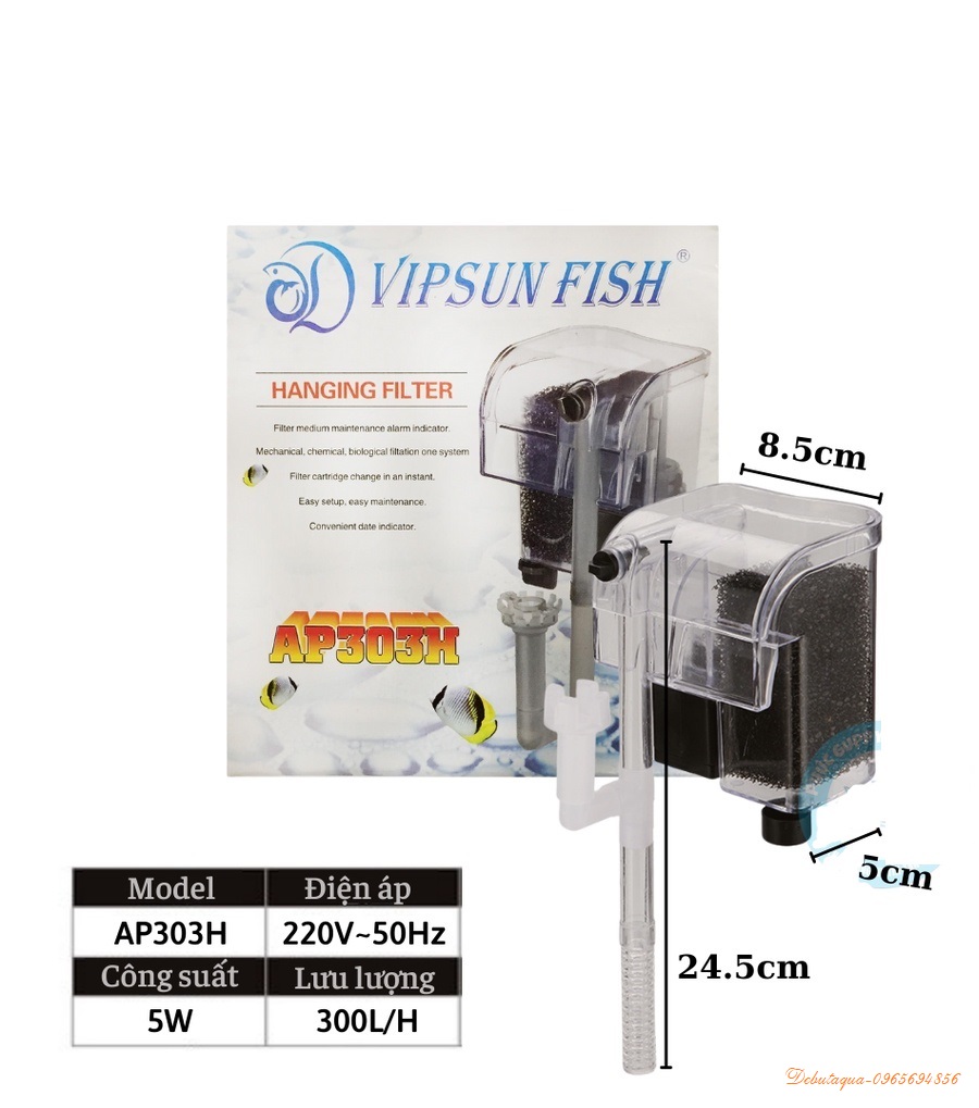 Lọc thác cho hồ cá nhỏ vipsun ap-303h