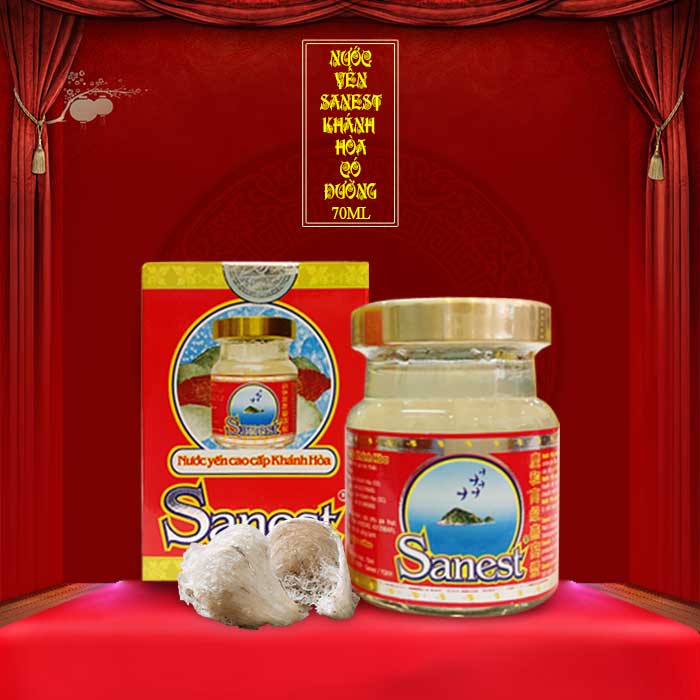 Combo 6 hũ yến sào Sanest Khánh Hòa 70ml CÓ ĐƯỜNG
