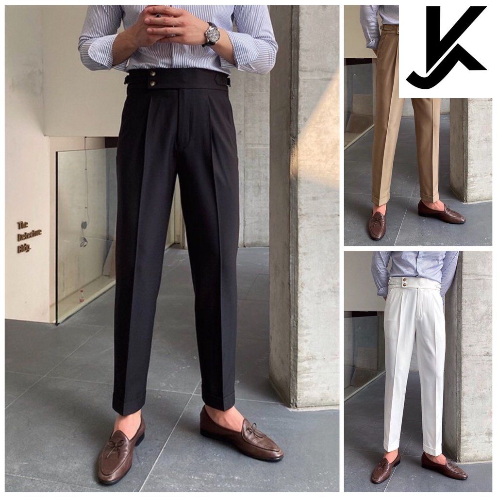 HOÀN TIỀN 15% - Quần âu baggy nam quần tây nam cạp cao Sidetab chất liệu co giãn cao cấp KJ