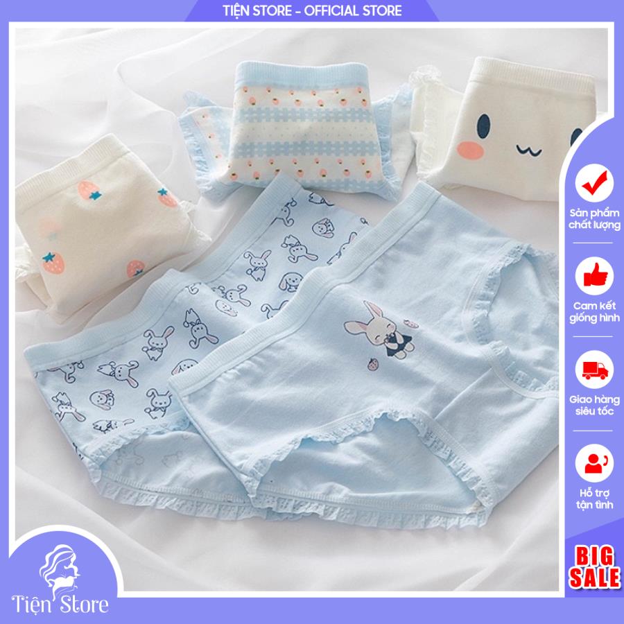 Quần lót nữ cotton thỏ - dâu tây ngang eo thời trang dễ thương 8015