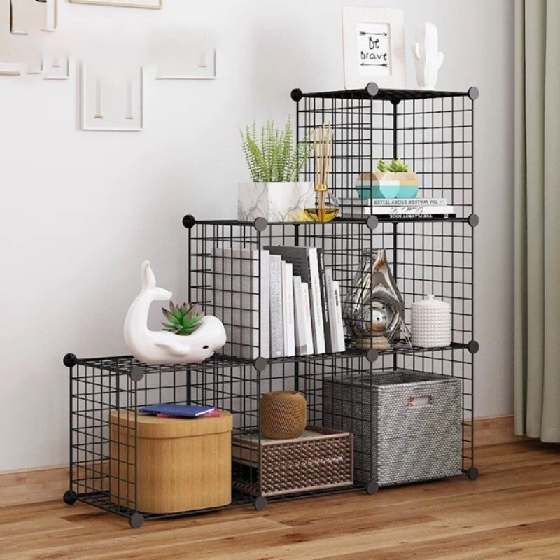 [HCM]Kệ sắt lắp ghép - Kệ 6 ô lắp ghép hình bậc thang