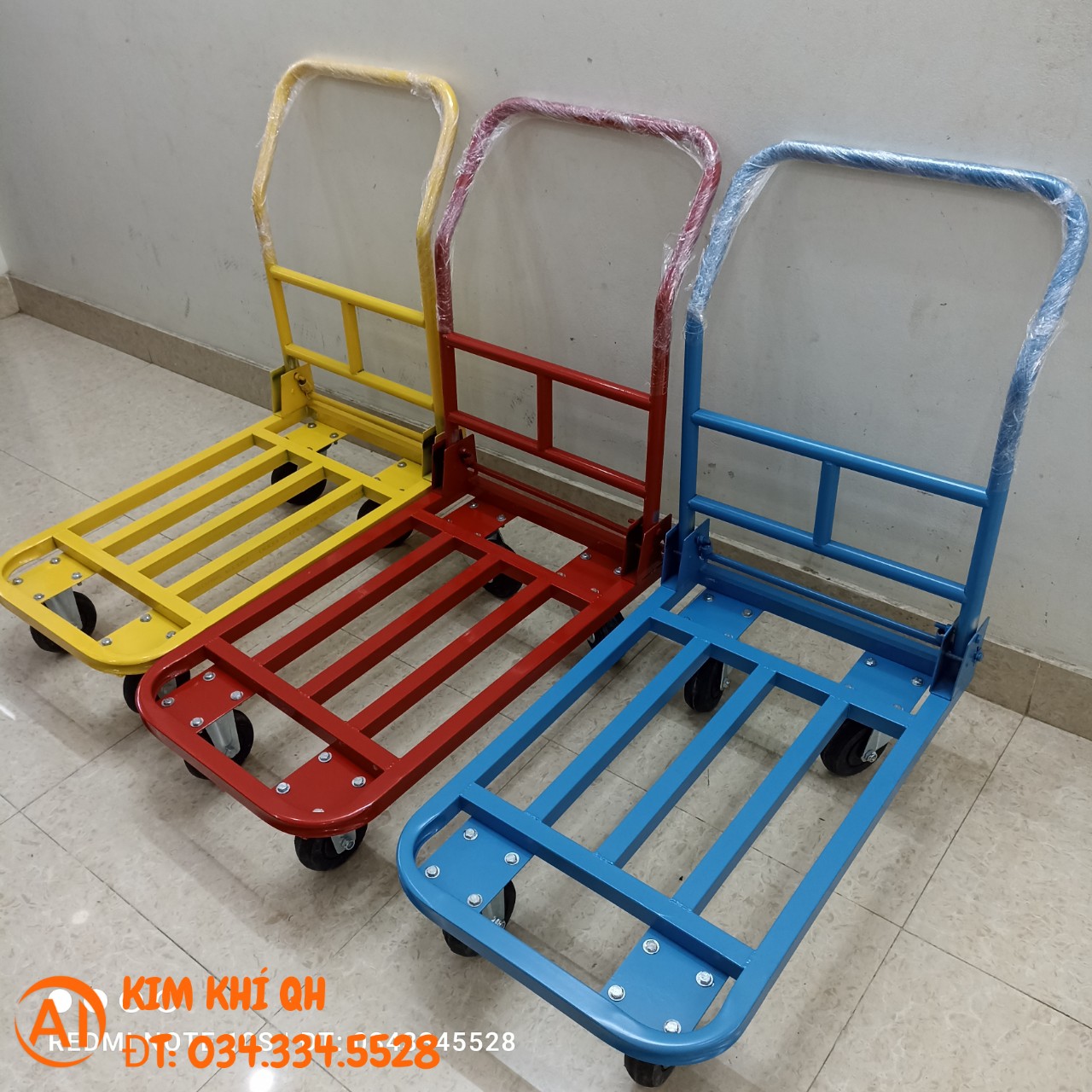 Xe đẩy hàng 4 bánh tải trọng 300kg gấp gọn