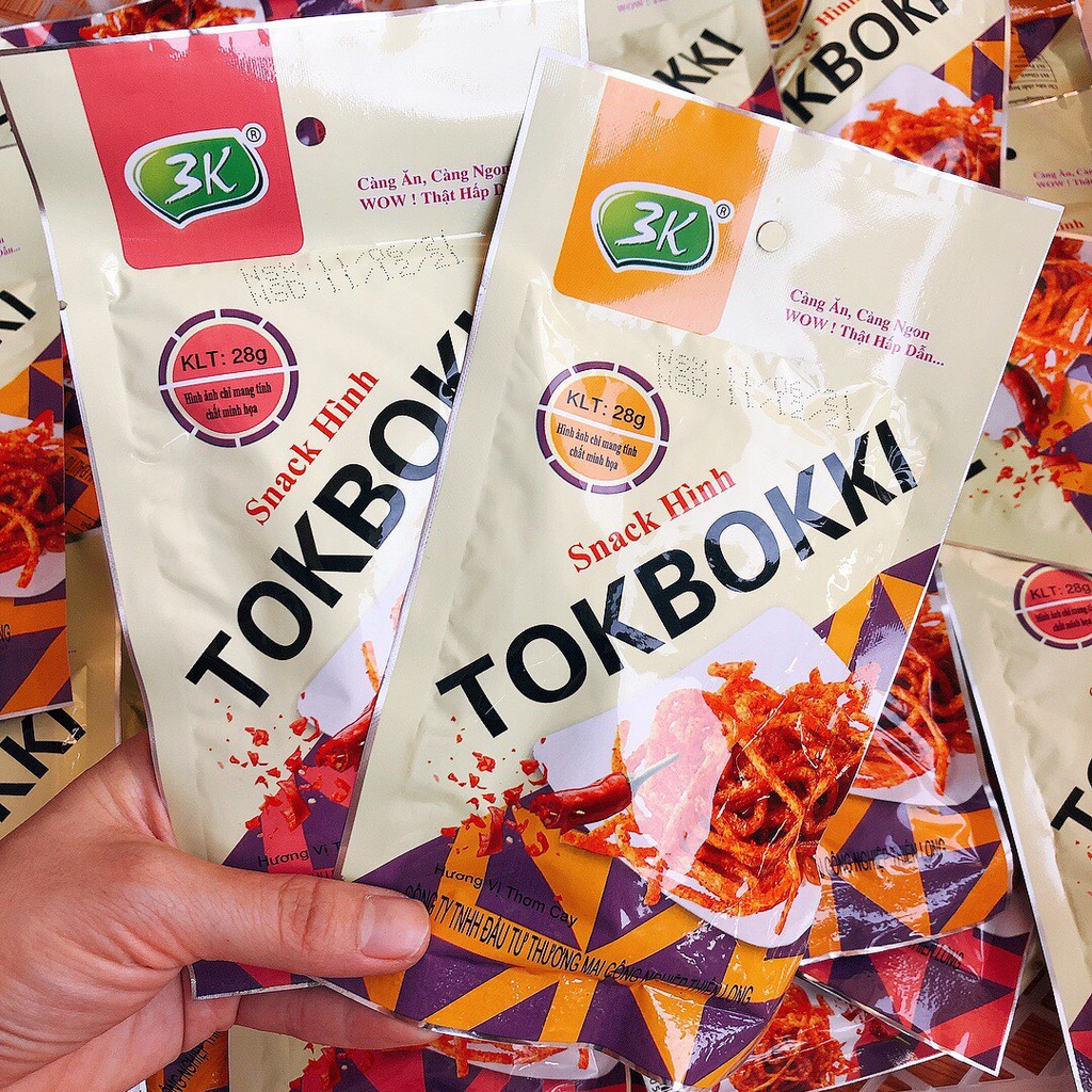 Set 3 gói snack hình tokbokki gói 28g