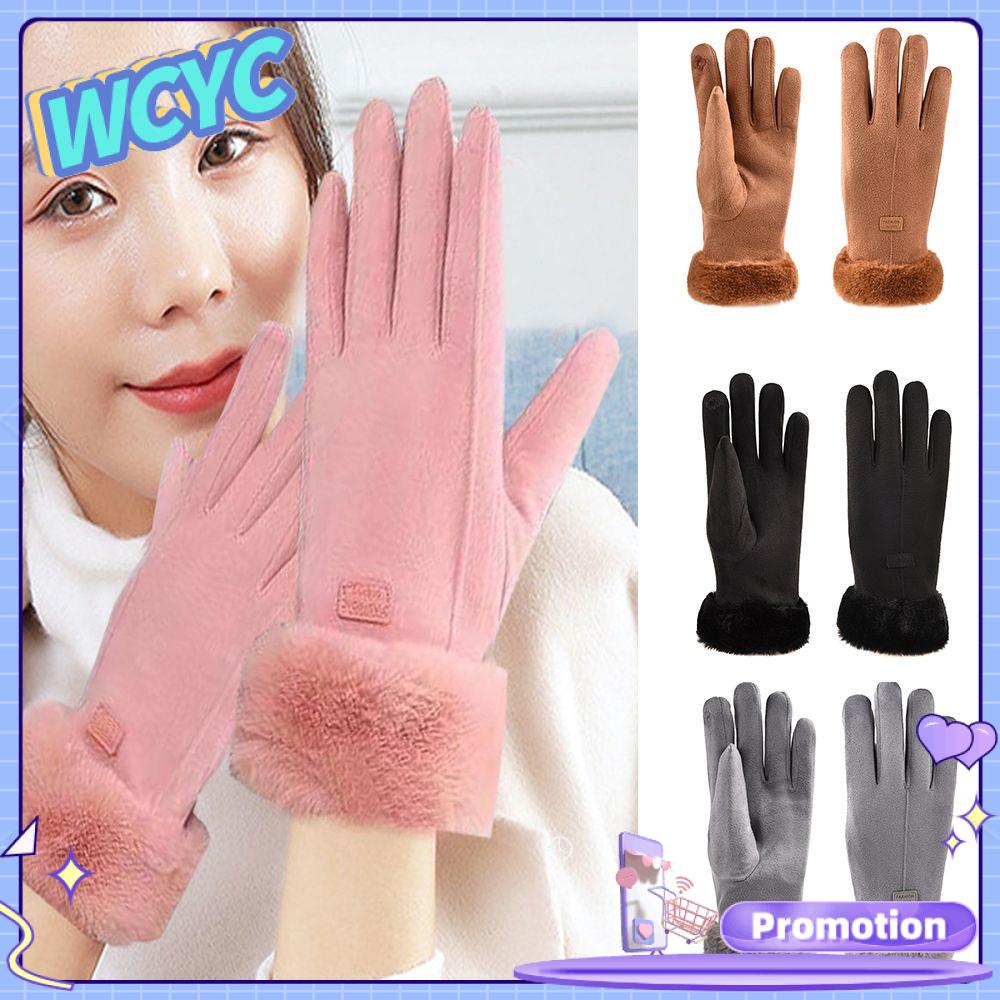 Găng Tay Nữ Thời Trang, Găng Tay Mùa Thu Mùa Đông Lông Thú Ấm Áp Dễ Thương Găng Tay Toàn Ngón Găng Tay Màn Hình Nữ Thể Thao Ngoài Trời