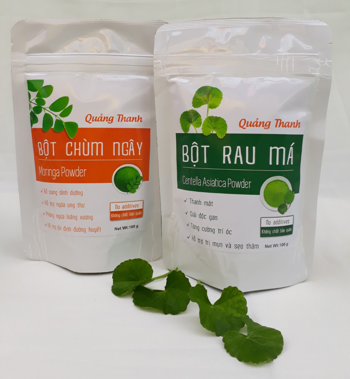 Combo bột rau má - 100g và bột chùm ngây - 100g