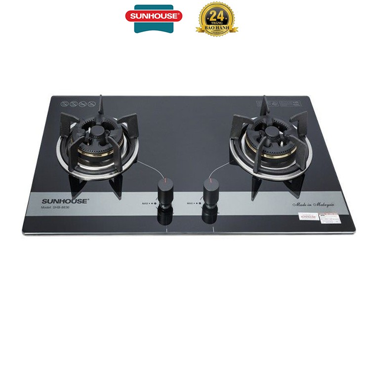 Bếp gas âm Sunhouse SHB8836 ngắt gas an toàn tự động Hàng chính hãng bảo hành tại nhà