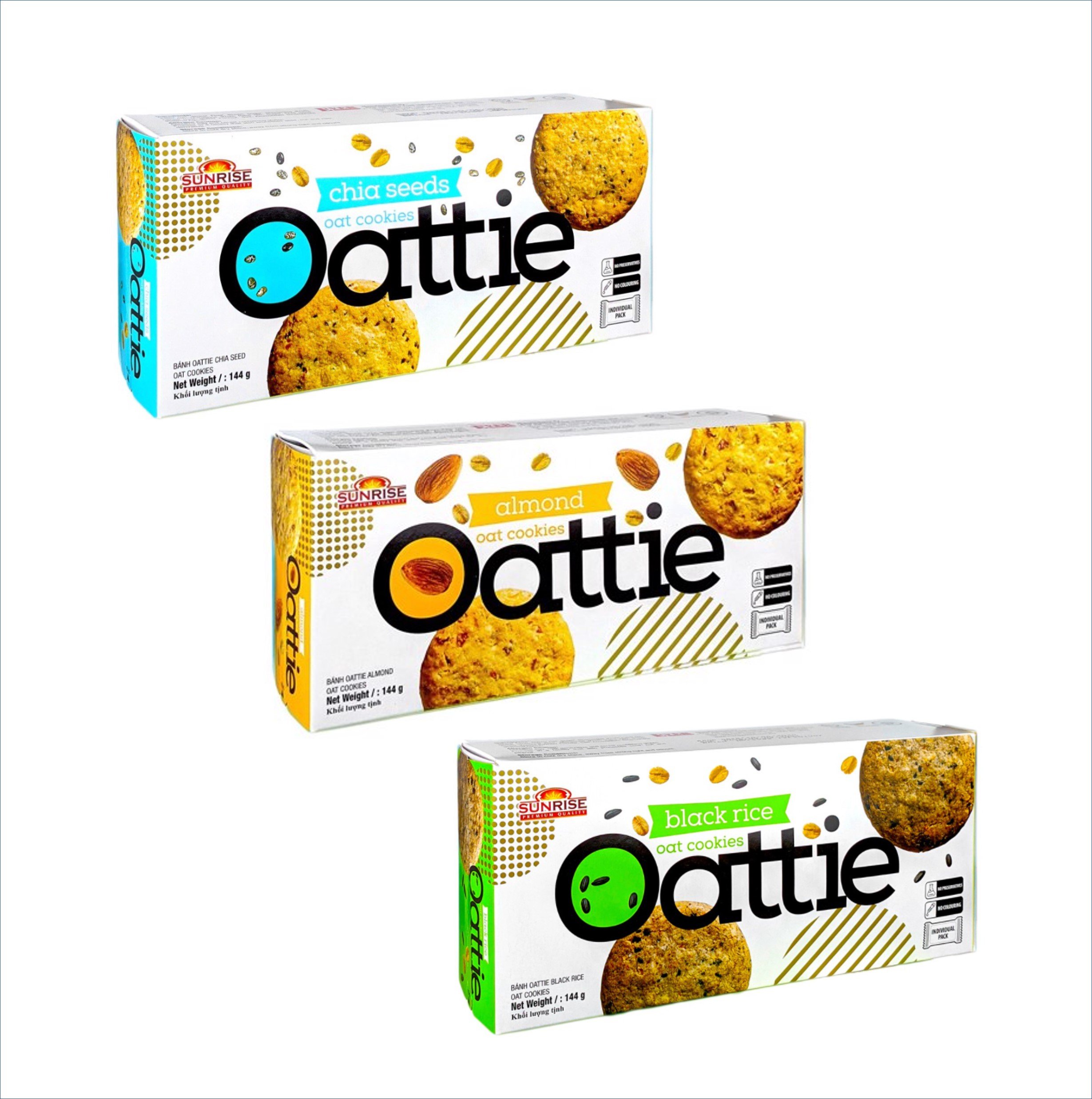 Combo 3 hộp bánh yến mạch ăn kiêng oattie 144g