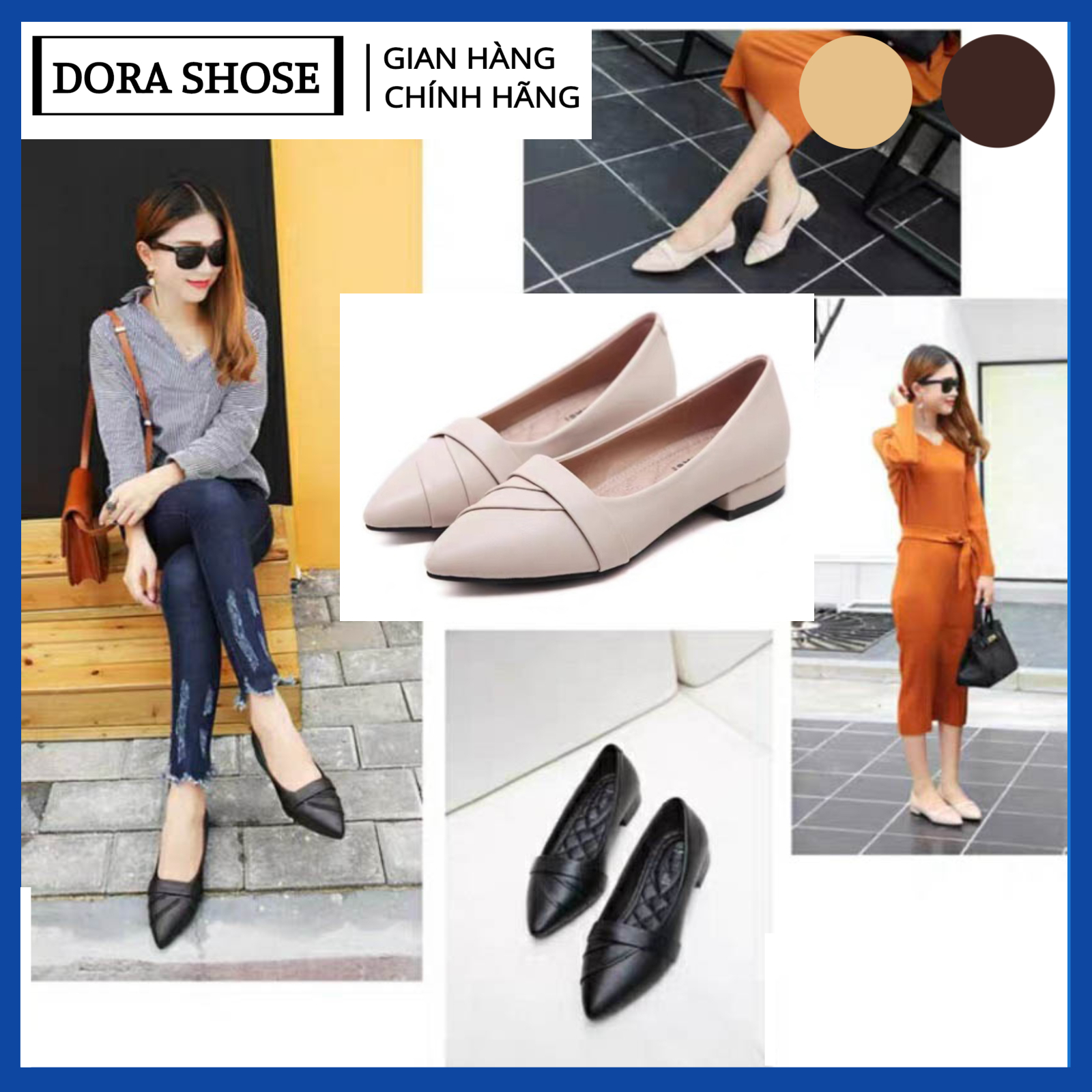 Giày búp bê nữ - giày bệt nữ - giày bệt nơ - giày búp bê nơ - giày nữ DA MỀM - ÊM CHÂN - Hàng VNXK