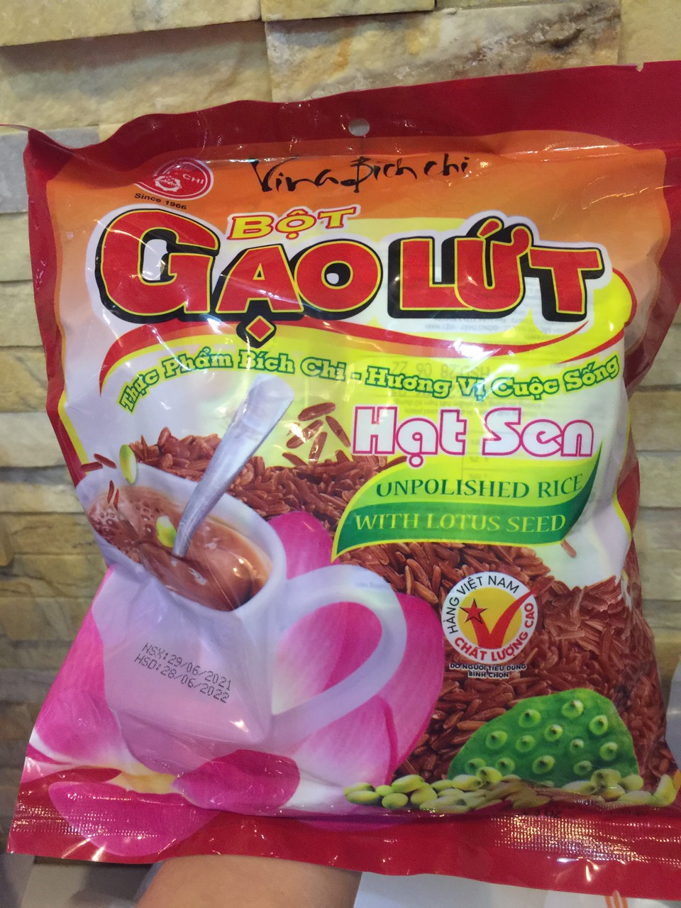 Bột gạo lứt hạt sen bích chi 300g - có đường