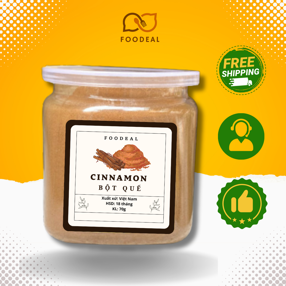Bột Quế Nguyên Chất  - Cinnamon powder Yên Bái không pha trộn dùng làm bánh, uống  giảm cân, ăn kiêng FOODEAL