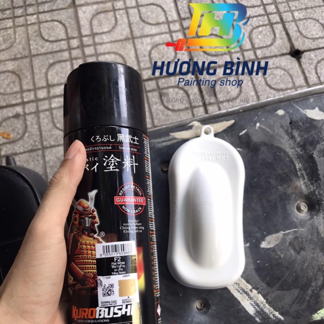 Sơn xịt Samurai màu Trắng Mờ - F2 (400ml)