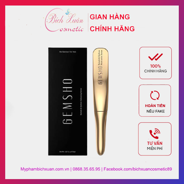Serum dưỡng mi gemsho eyelash & eyebrow 3ml của mỹ giúp mi dài quyến rũ