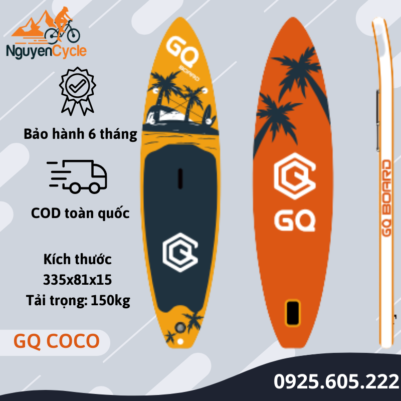 Gq coco - js board - thuyền sup / ván chèo đứng bơm hơi