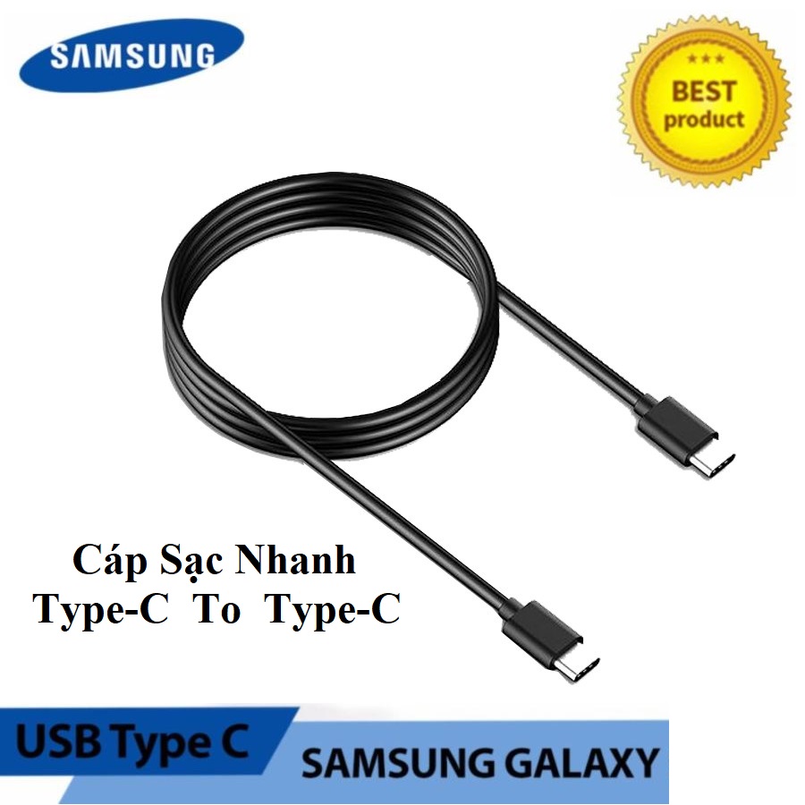 Cáp sạc nhanh type-c to type-c cho samsung s10 5g, note 10, note 10 plus, s20, s20 plus, s20 ultra, a90, a80, a70...cáp sạc 2 đầu type-c