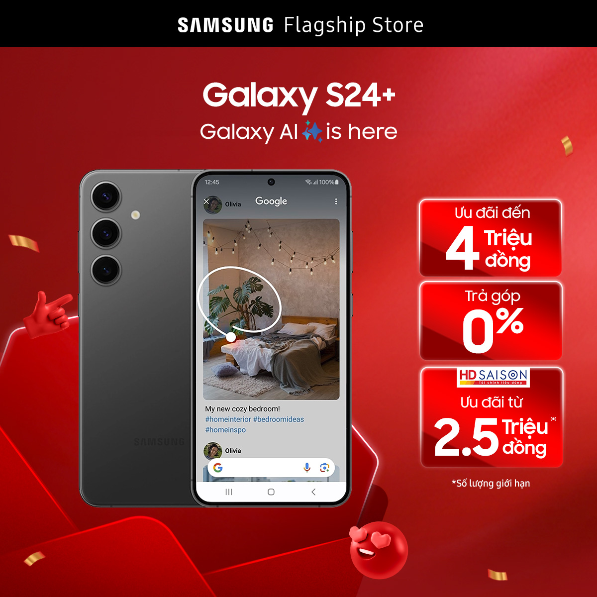 Điện thoại samsung galaxy s24+ - điện thoại ai - camera 50mp - màn hình 6.7" dynamic amoled 2x qhd+