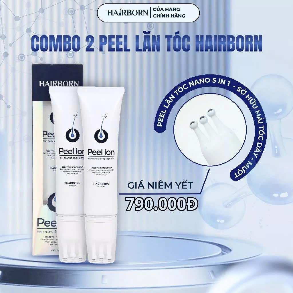  Combo 2 Lăn Mọc Tóc Hairborn Tuýp 60ml Thương Hiệu: Mocha Tinh Chất Mọc tóc 