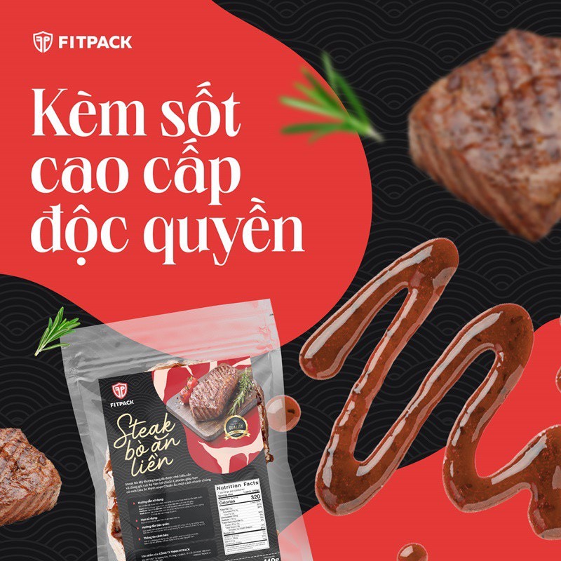 Beefsteak ăn liền siêu mềm chuẩn Nhà hàng Âu Fitpack