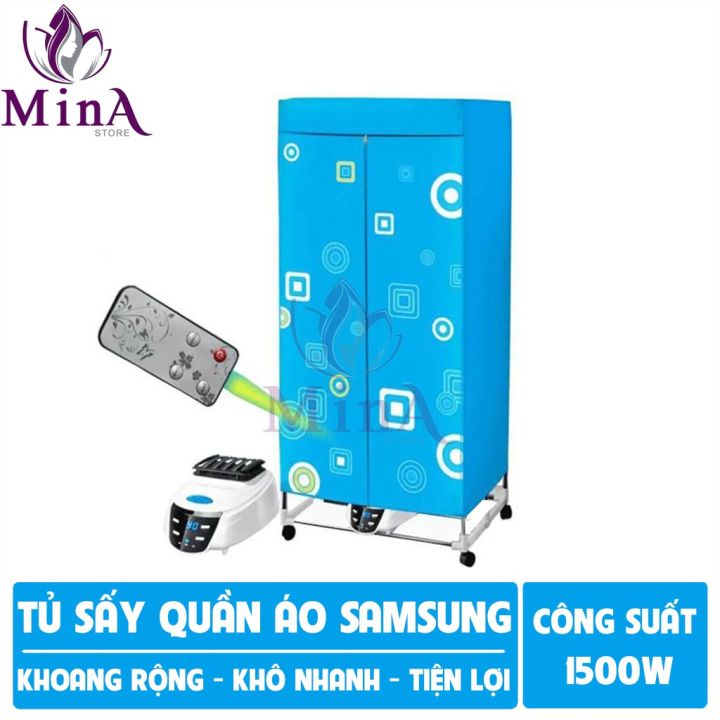 Tủ sấy quần áo samsung 2 tầng khung inox có điều khiển từ xa Sấy Quần Áo Diệt khuẩn chống mốc, không bị thâm kim, không bị có điều khiển từ xa UV sấy khô 15KG quần áo - Độc Boutique