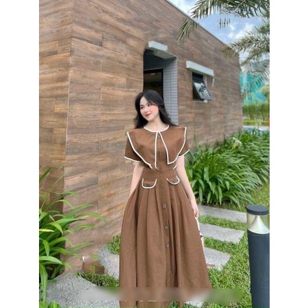 Váy nhung nữ cổ thuyền hot trend