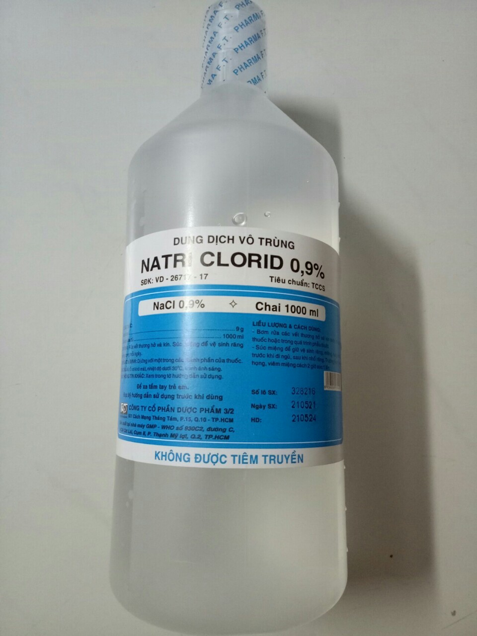 (HCM) Nước muối súc miệng ( Natri Clorid 0.9%) 1000ml