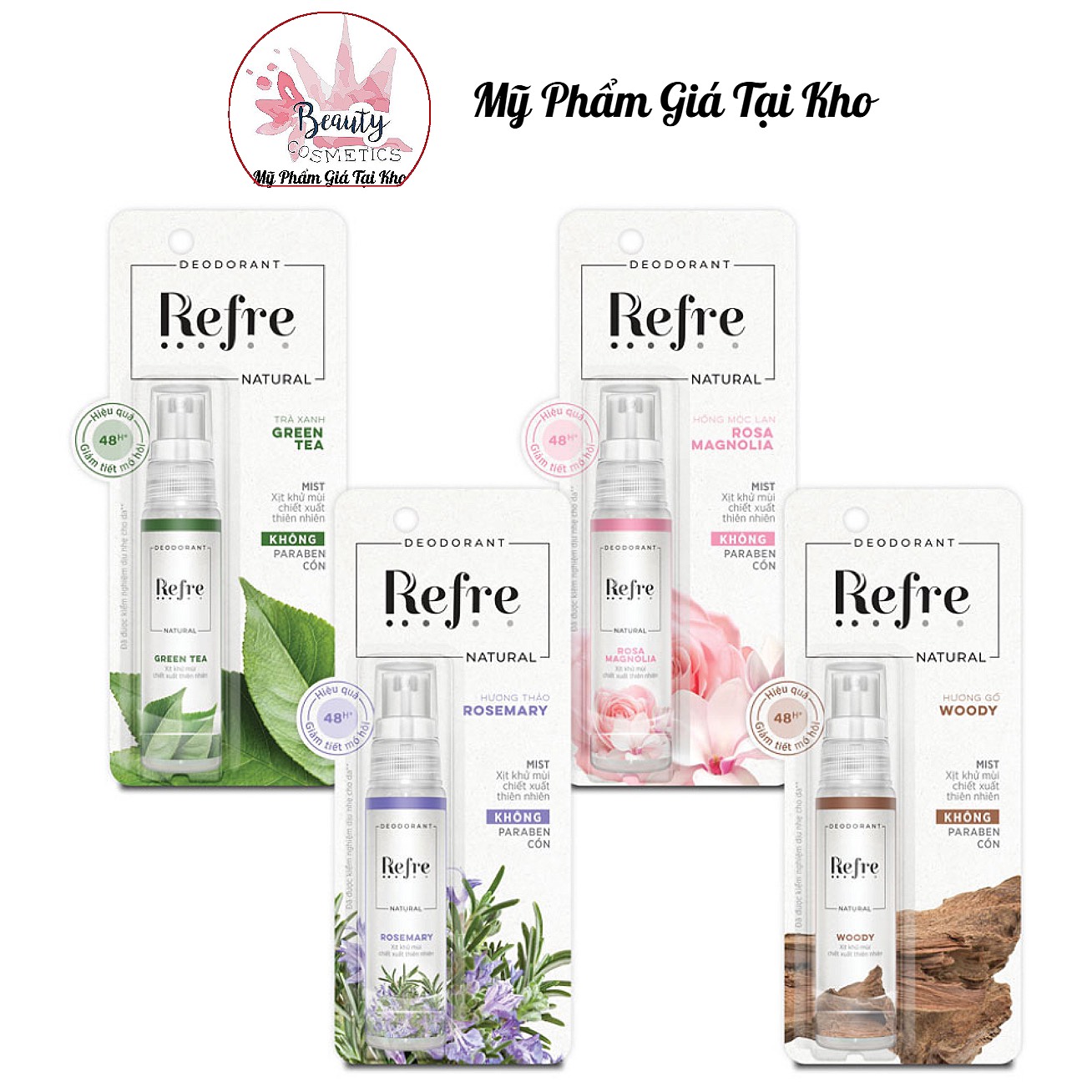 Xịt khử mùi chiết xuất thiên nhiên Refre Whitening Natural 30ml