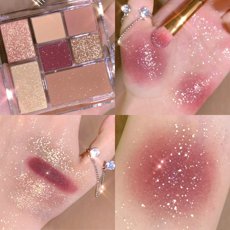 Bảng phấn mắt 9 màu với phấn mắt màu siêu hot/ngọc trai/mờ/màu đất