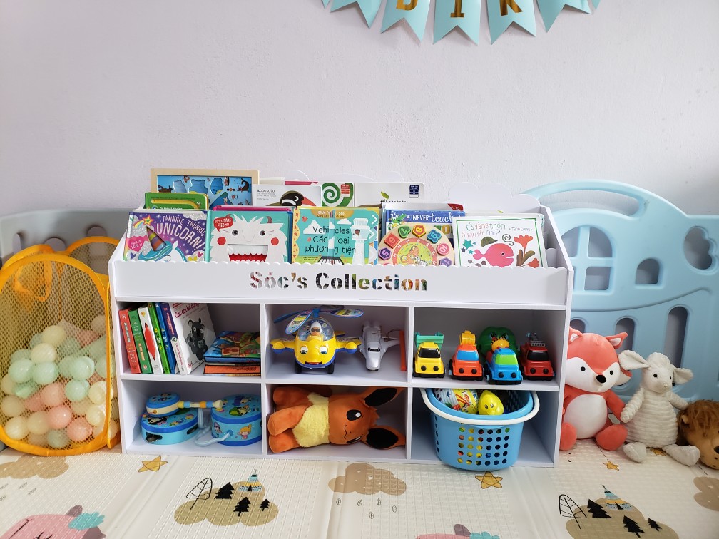 Kệ sách cho bé hai tầng ngăn chứa đồ