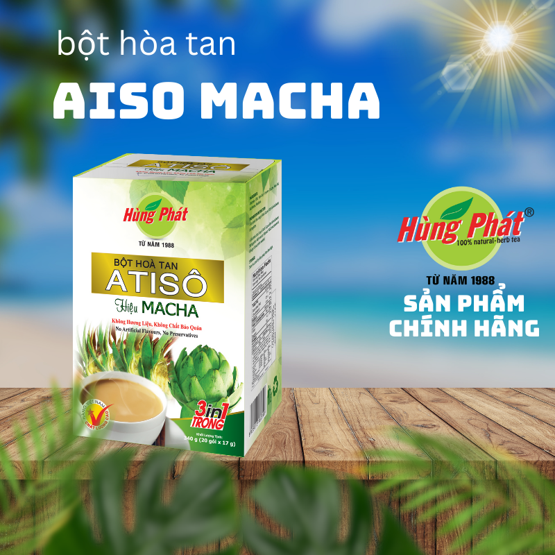Bột hòa tan atisô hiệu macha - trà hùng phát