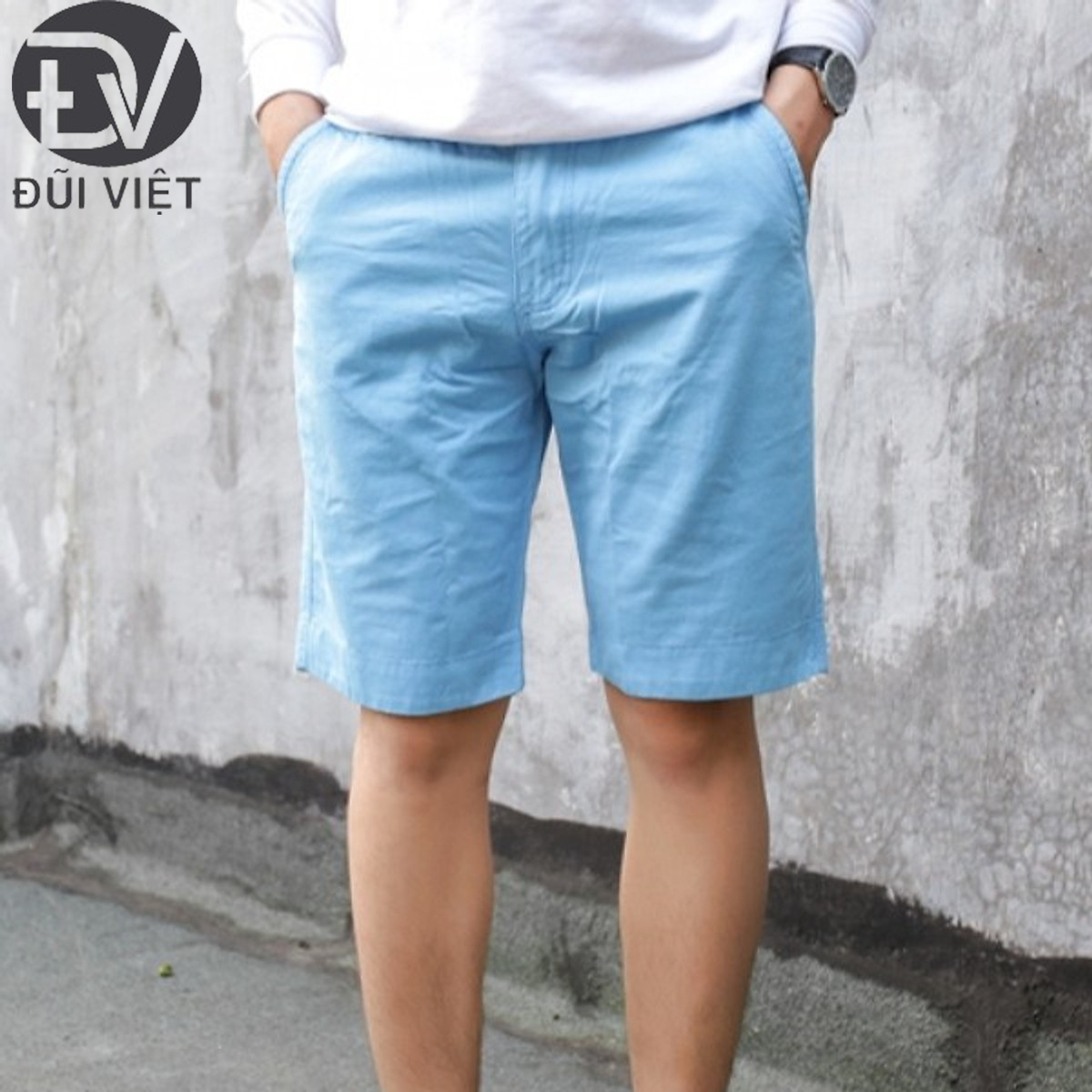 Quần short đũi nam dáng lửng khóa kéo, chất linen mềm mát