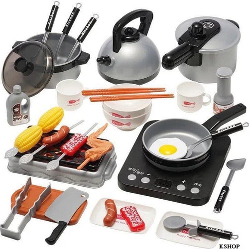 Bộ đồ chơi nấu ăn ?? KITCHEN ?? Đồ chơi giải trí đồ chơi nấu ăn nhà bếp 36 món hàng to bếp than bếp từ điện tử