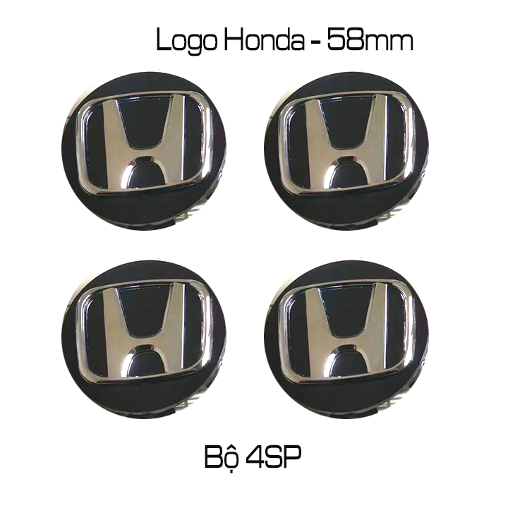 Logo Honda, chụp mâm, chụp lazang cho dòng xe Honda đường kính 58mm (Màu đen). Chất liệu nhựa ABS cao cấp. Honda58