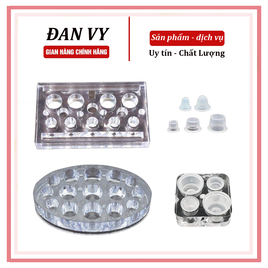 Đế nhựa mika đựng chum mực xăm đế 4 lỗ hình bầu dục hình chữ nhật