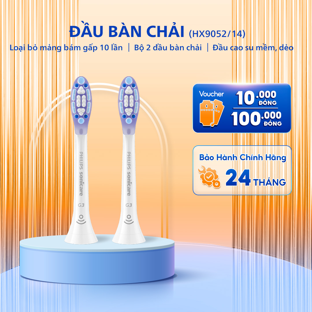 Đầu Bàn Chải Điện Philips Sonicare G3 Premium Gum Care HX9052/14, Hỗ Trợ Nướu Răng Khỏe, Màu Trắng
