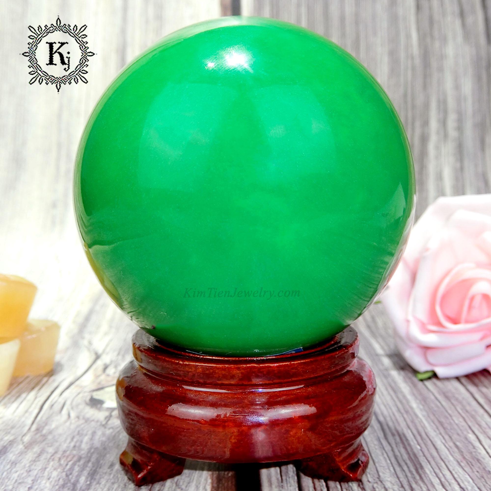 Quả Cầu Phong Thủy Dạ Minh Châu (   Đường Kính 08, 10, 12 cm ) - Xoay Chuyển Thời Vận  - Hợp Mệnh Mộc ; Hỏa - Tặng Kèm Chân Đế