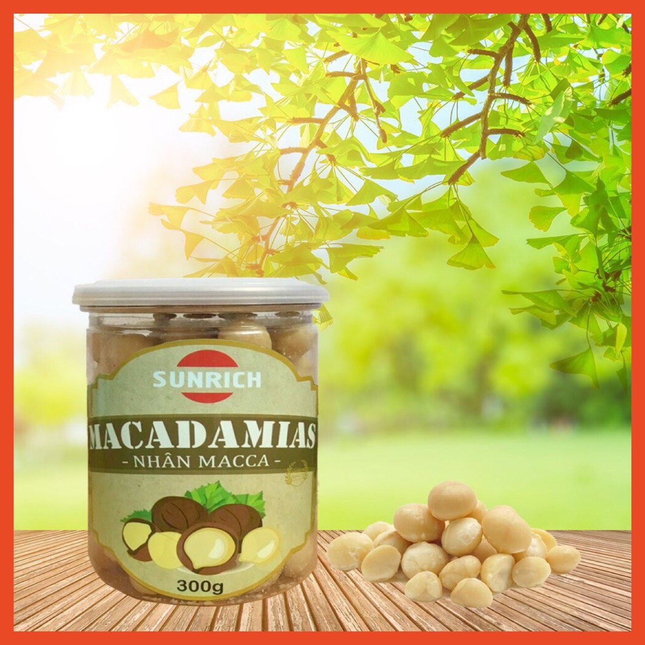 300g nhân macca nguyên hạt đóng hộp sunrich thơm ngon, bổ sung dinh dưỡng, cực tốt cho sức khỏe