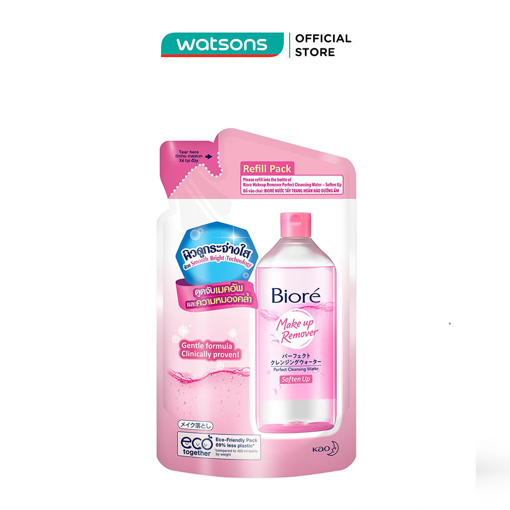 Nước Tẩy Trang Biore Soften Up Refill Pack Perfect Cleansing Water Hoàn Hảo Dưỡng Ẩm Dạng Túi 250ml