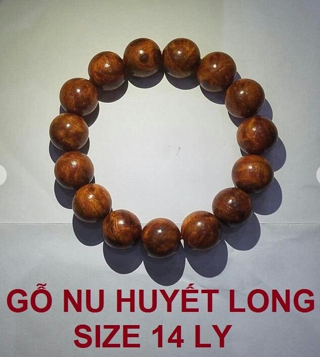 Vòng tay gỗ nu huyết long 14ly
