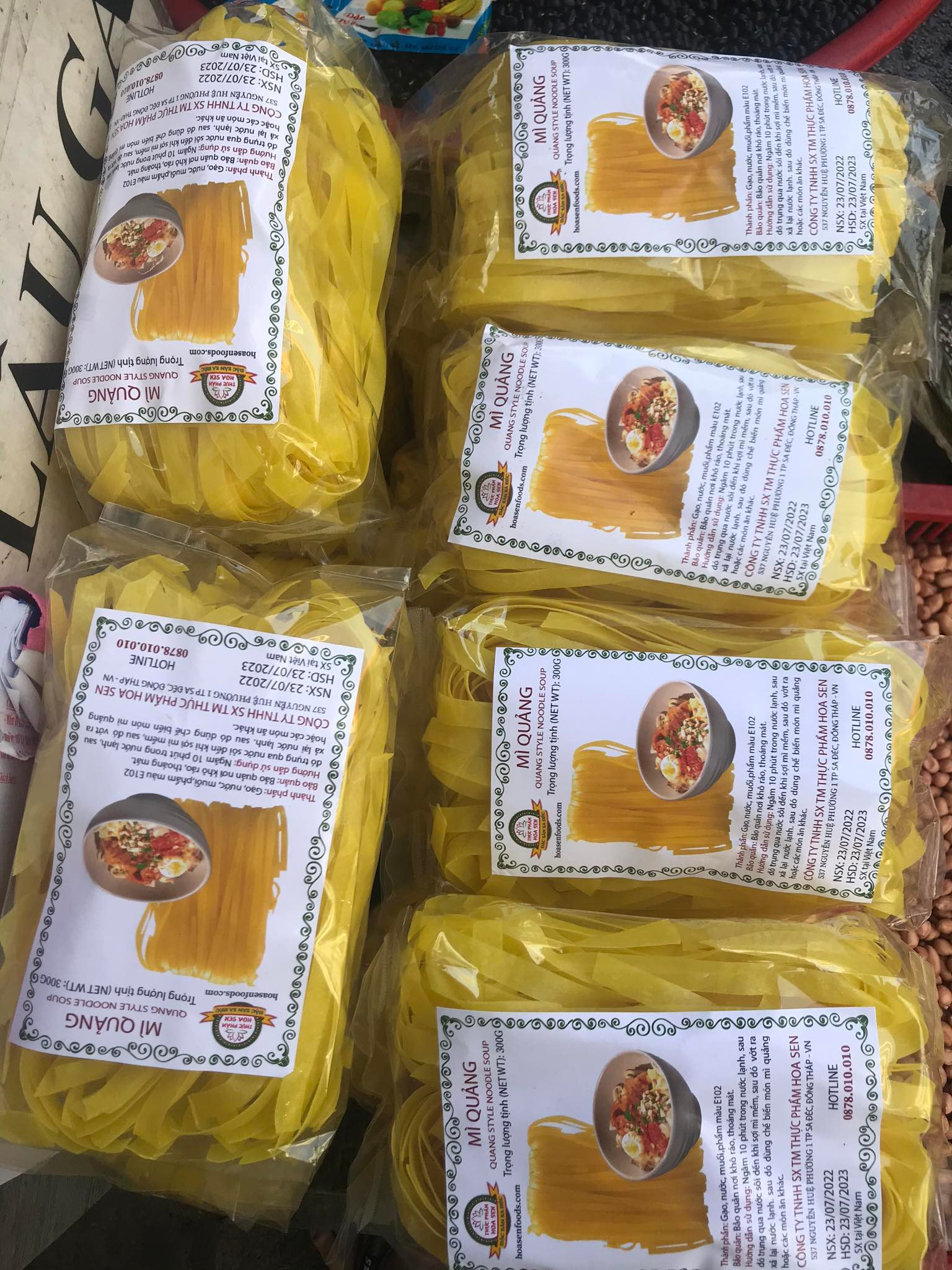 Set 5 gói 400g sợi mì quảng khô sa đéc