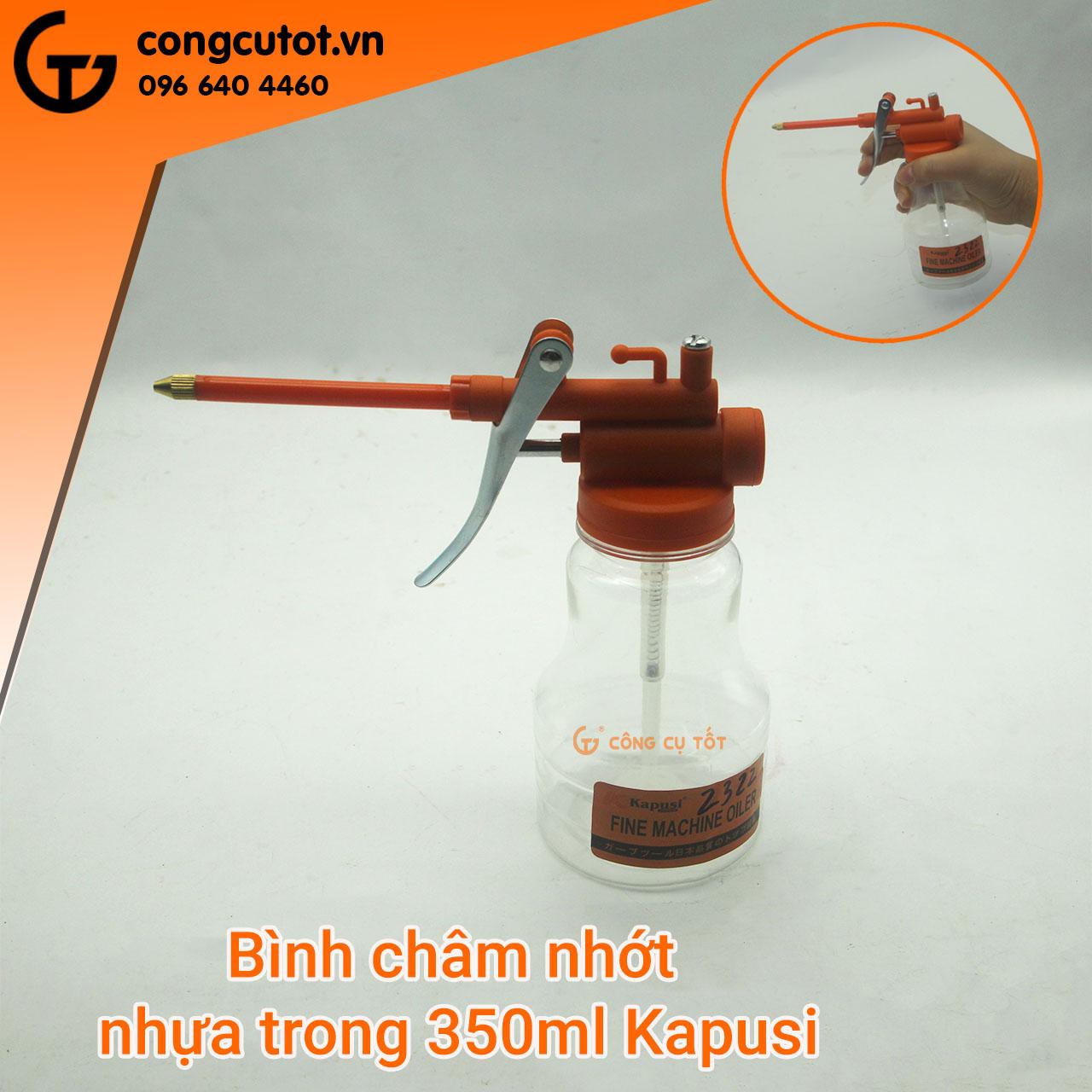 Bình phịt dầu nhớt nhựa trong 350ml Kapusi K-8992