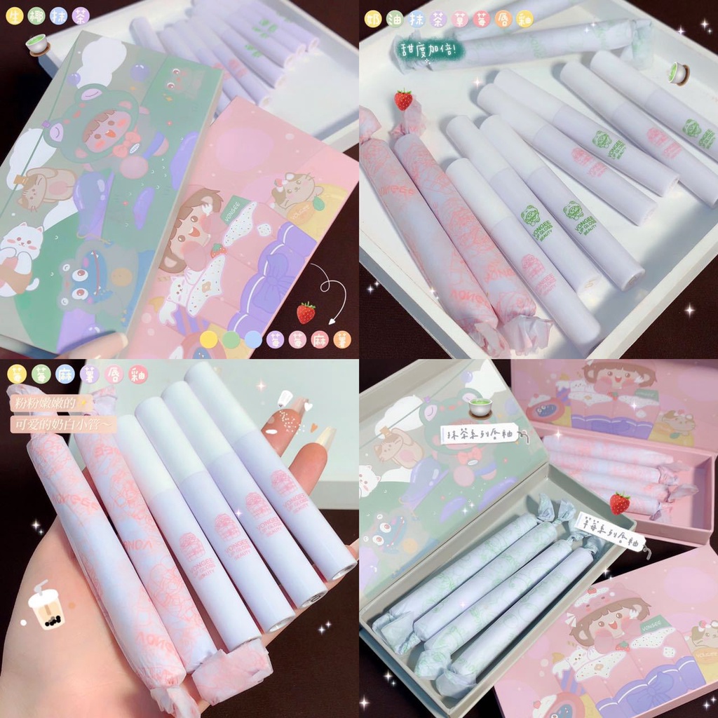 Set 4 son kem lì vongee cô bé cute