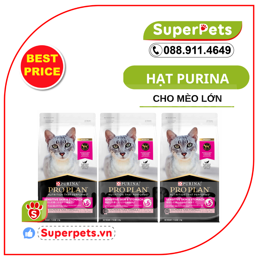 Hạt Cho Mèo Purina Proplan Sensitive & Stomach- SUPERPETS VIỆT NAM