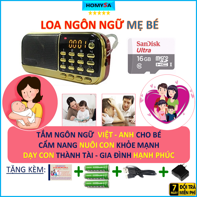 Loa tắm ngôn ngữ cho bé CRAVEN mẹ và bé - Loa MP3 thông minh phát triển trí tuệ cho bé -Máy nghe nhạc đa năng - Dạy con thành tài - Craven