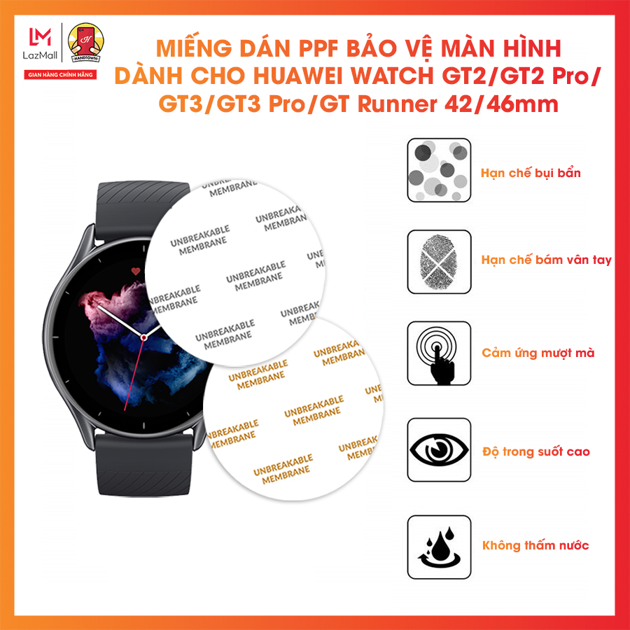 Miếng Dán Màn Hình Mặt Trước PPF Dành Cho Huawei Watch GT2 / GT 2 Pro / GT2 GT3 GT 3 Pro Runner 42 46 mm Handtown