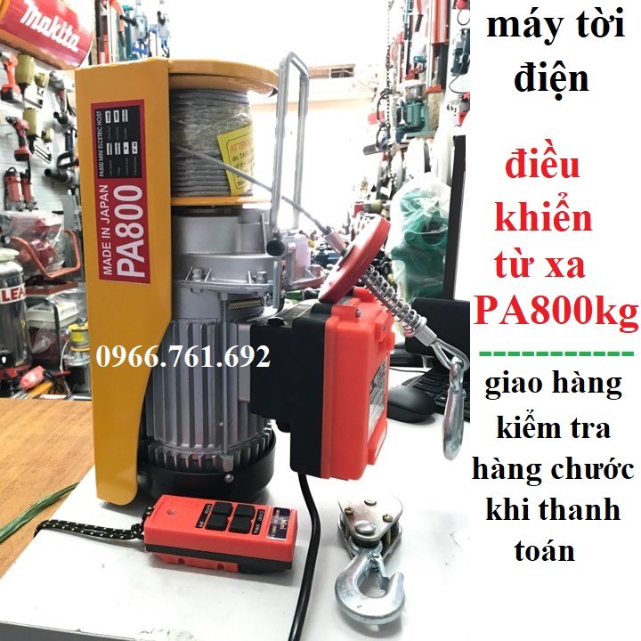 Máy tời điện - máy tời treo Pa800 lắp điều khiển từ xa - pa800