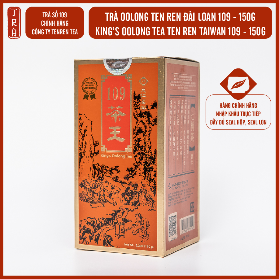 Trà Vương TenRen chính hãng, King's Oolong Tea 109, đóng hộp thiếc, khối lượng 300gr