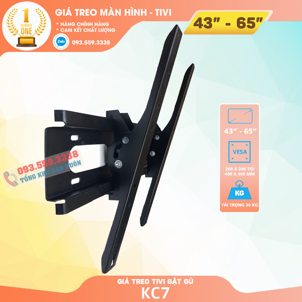 Giá Treo Tivi Gật Gù KC7 43 - 50 - 55 - 60 - 65 Inch Khung Treo Tivi Điều Chỉnh Góc Nghiêng 20 Độ